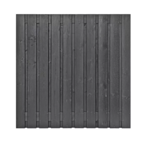Tuinscherm Roermond 21-planks 180x180 cm Grenen Zwart gespoten