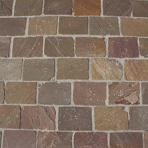 Natuursteen keien TB gres Tavel  14x20x5/7 cm, beige/bruin/grijs