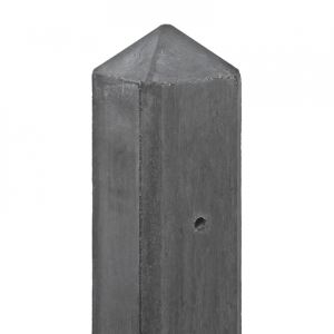 Beton-tussenpaal IJssel met diamantkop 10x10x280 cm kabeldoorvoer antraciet