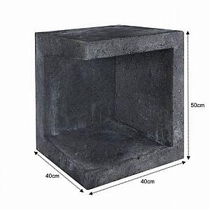 U-hoekelement 40x40x50 cm Zwart