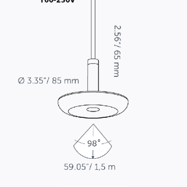 SWAY PENDANT 100-230V Black, zonder base