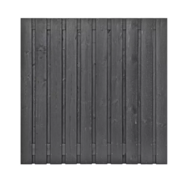 Tuinscherm Roermond 21-planks 180x180 cm Grenen Zwart gespoten