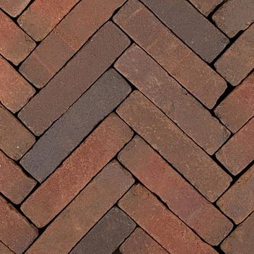 Art Bricks waalformaat Bosch 5x20x6 cm Rood/paars getrommeld