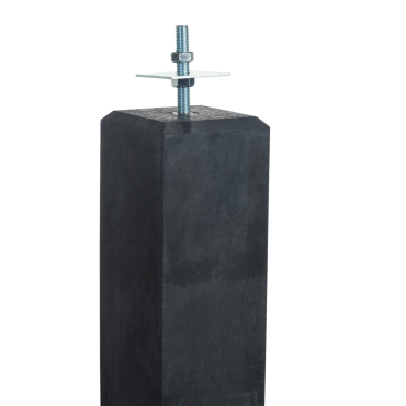 Betonpoer met verstelbare steun 18x18x50 cm Antraciet, draadeind M20