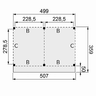 Buitenverblijf Wand C enkelzijdig rabat zwart geïmpregneerd 224 x 278,5