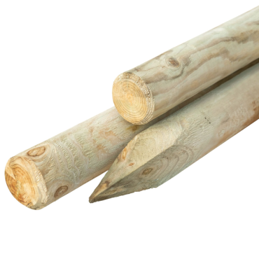 Ronde paal Ø6x180cm Grenen gepunt/gekruind, groen geïmpregneerd