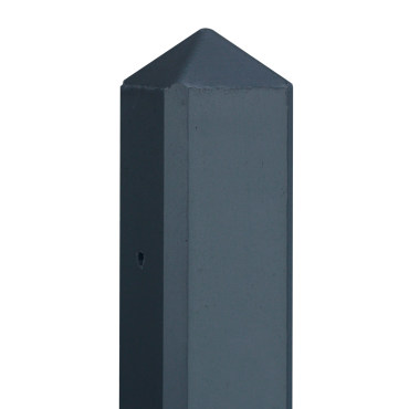 Beton-tussenpaal met diamantkop 10x10x280 cm sponning 74 cm gecoat Antraciet