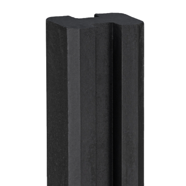 Beton-sleuf eindpaal Zaan met vlakke kop 10x10x275 cm gecoat Antraciet