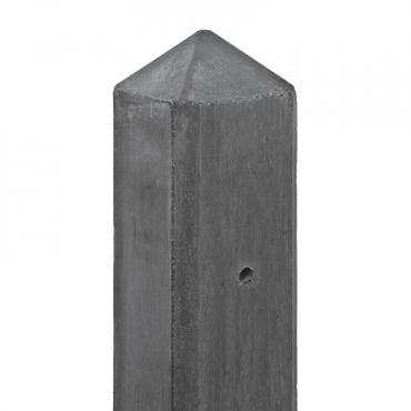 Beton-tussenpaal IJssel met diamantkop 10x10x280 cm kabeldoorvoer antraciet